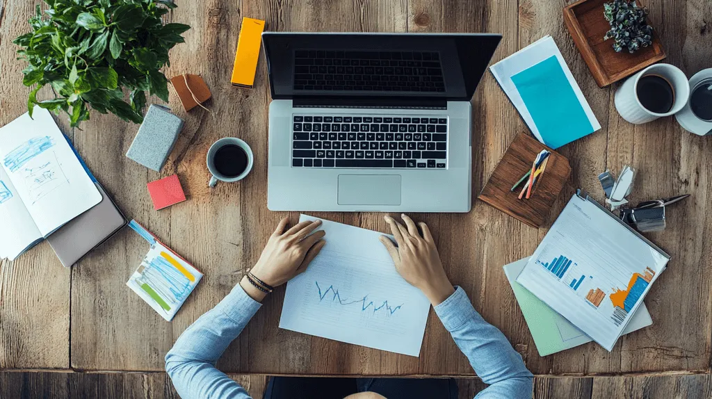 An instructional designer wireframing a new project, symbolizing how a strong authoring tool community and direct vendor support are critical for custom eLearning development.